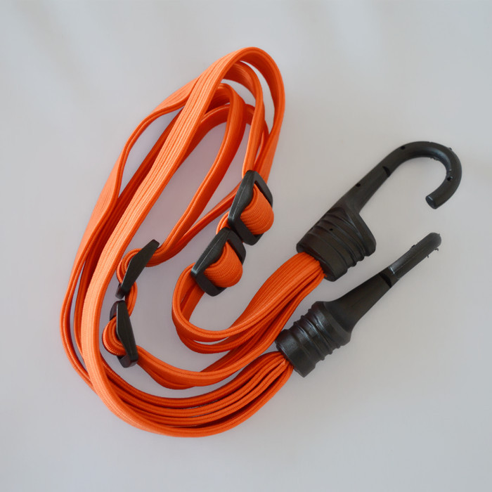 Top Quality Motorcycle Scooter Bike Strength Retractable Helmet Luggage Elastic 60cm Orange Rope Bungee Cord Strap With 2 Hooks