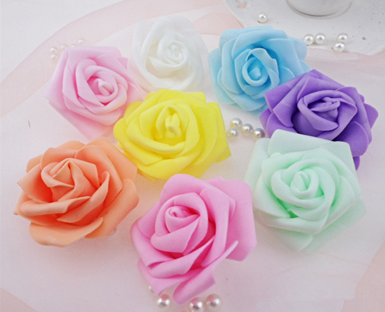 Image of High Quality 100pcs/lot 6cm Foam Rose Heads Artificial Flower Heads Mint Green Tiffany Blue Flowers Wedding Decoration
