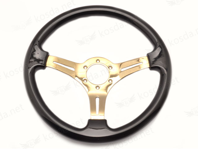 ABS Steering Wheel Black + Gold Spoke 1