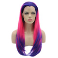 K02 24 3700L 2315L Purple Root To Red Ombre Color Synthetic Lace Front Wig Heat Resistant