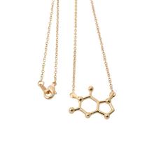 Min 1pc 2015 Newest for Women Simple Geometric NecklacesCaffeine Molecule Necklace Structure Necklace, Chemistry Necklace XL-138