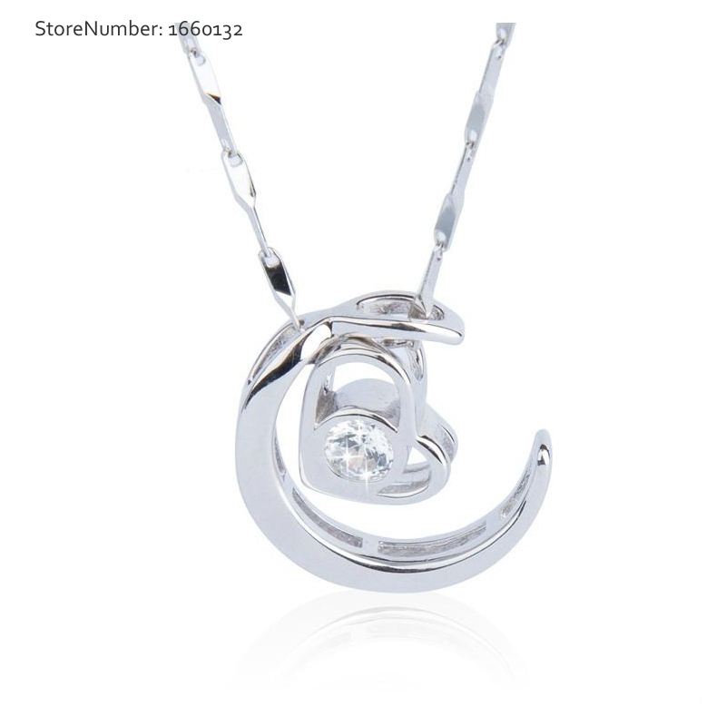 -Brand-Sterling-Silver-Jewelry-Moon-Star-Pendant-Necklaces-High-grade ...