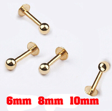 Free Shipping Gold Labret Ring 16G surgical Stainless Steel ball Labret Bar body piercing jewelry lip rings