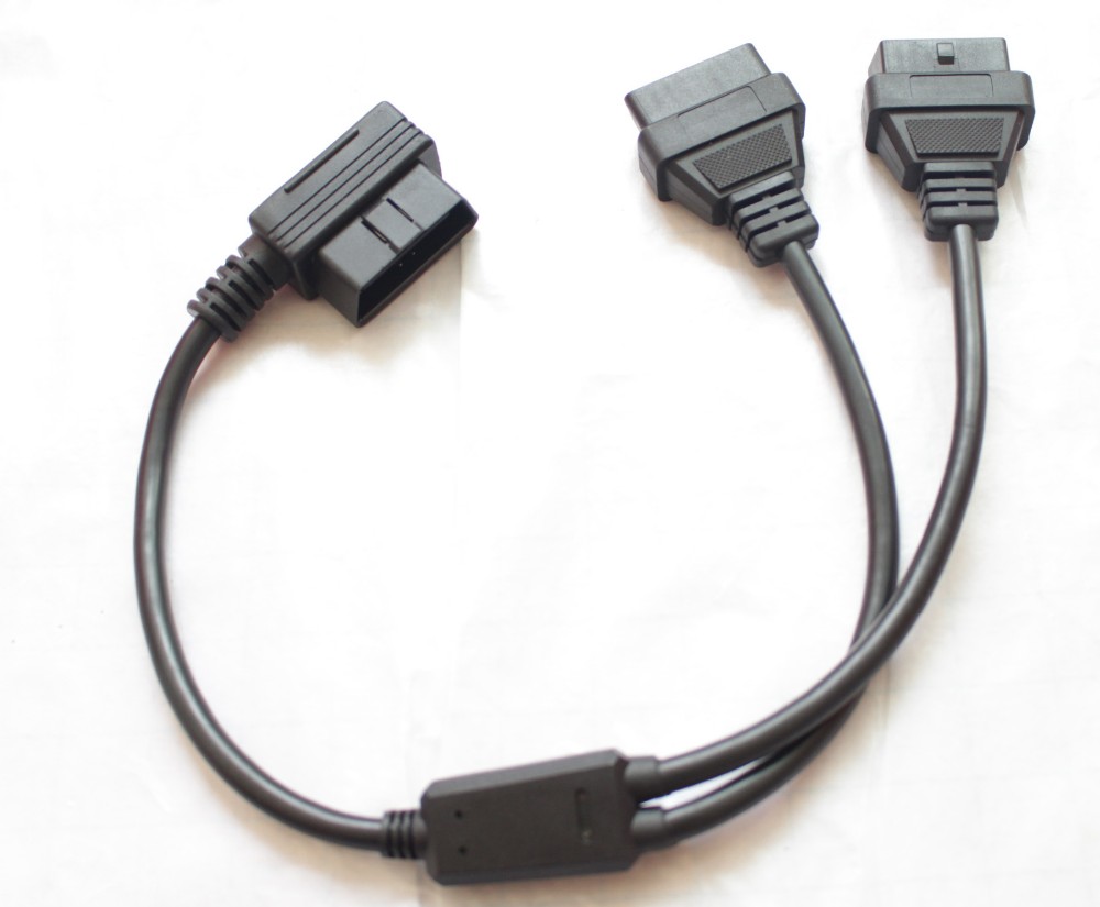 50cm 1 to 2 extension cable obd obd2 obdii obd ii male to female splitter 16pin connector (8)