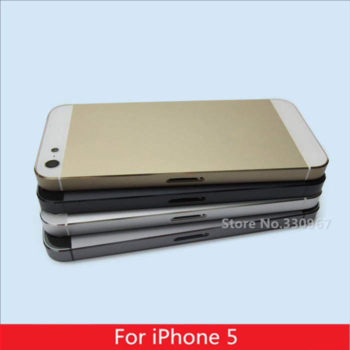 Image of Gold Grey Black White color Replacement part Full Housing Back Battery Cover Middle Frame Metal Back Housing For iPhone 5