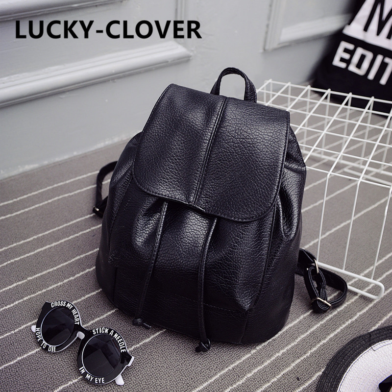 Image of 2016 summer new college wind schoolbag washed leather backpack woman Korean tidal fashion leisure travel bag Boutique backpacks