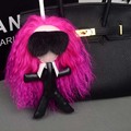 Free Shipping Fur Keychain Long Hair Monster Keychain Karl Real Lamb Fur Keychain Fur Monster Keychain