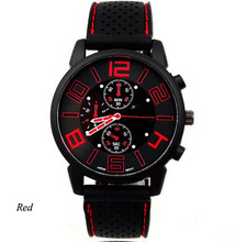 2015 New Designer High Quality Men s Casual Quartz Analog Rubber Silicone Band Stainless Steel Sports
