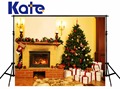 Kate Christmas Photography Backgrounds camera fotografica White Gift Box Christmas Tree Backdrops Stove Children Photo Studio