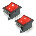 2Pcs Lot Red 4 Pin Light On off Boat Button Switch 250V 15A AC AMP 125V