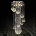 Z Modern LED Clear K9 Crystal Large Chandelier For Double Staircase And Hotel Engineering Light Villa