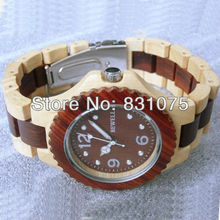 Dos colores hombres mujeres Unisex 2013 más caliente de madera Natural reloj de madera del reloj