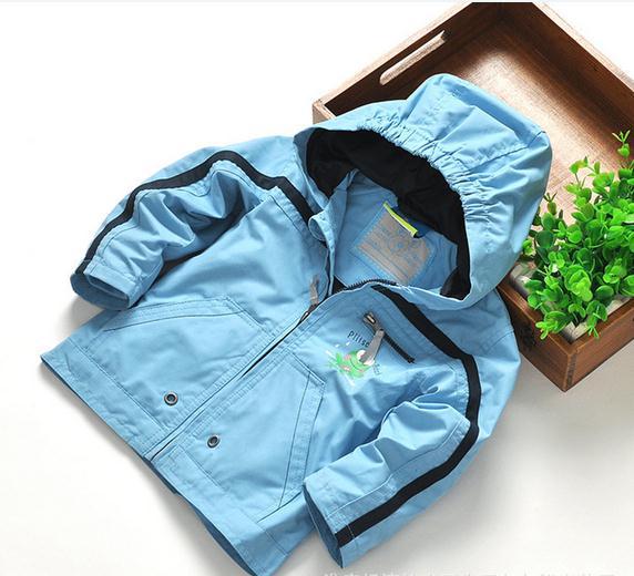 New autumn baby boy jacket blue cotton long sleeve small frog hooded zipper jacket kids boys jacket children jackets 5pcs/lot