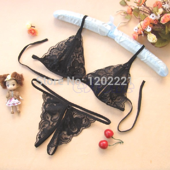 Image of -Free shipping fashion 2pcs/set New sexy lingerie Open Chest Bra + Underwear lace gather slim suit CYM9070 dress
