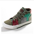 Fashion Women Casual Shoes High Top Patchwork Ladies Canvas Shoes Female Trainers Canvas Espadrilles Sapato Feminino