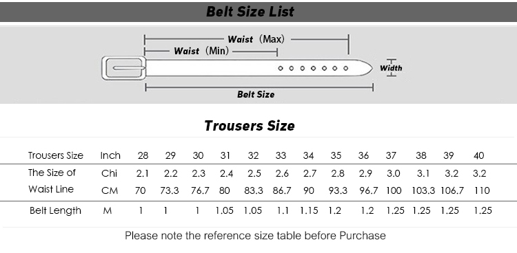 belt size