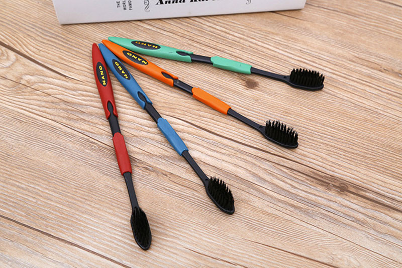 EA14 4PCS Double Ultra Soft Toothbrush Bamboo Charcoal Nano Brush Oral Care (4)