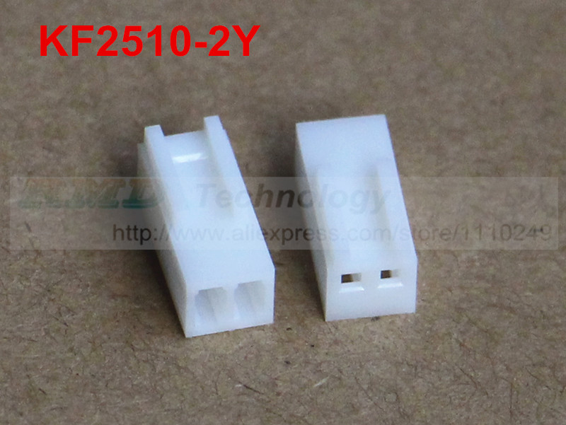 50pcs/lot KF2510 KF2510-2Y Female connector housing 2.54mm 2pin free shipping