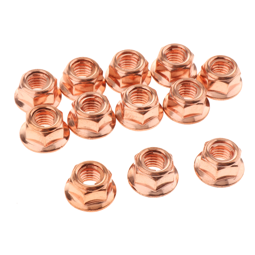 Copper Conical Lock Nut M8 X 1.25, OEM VW Exhaust-Converter & Pipe Lock 