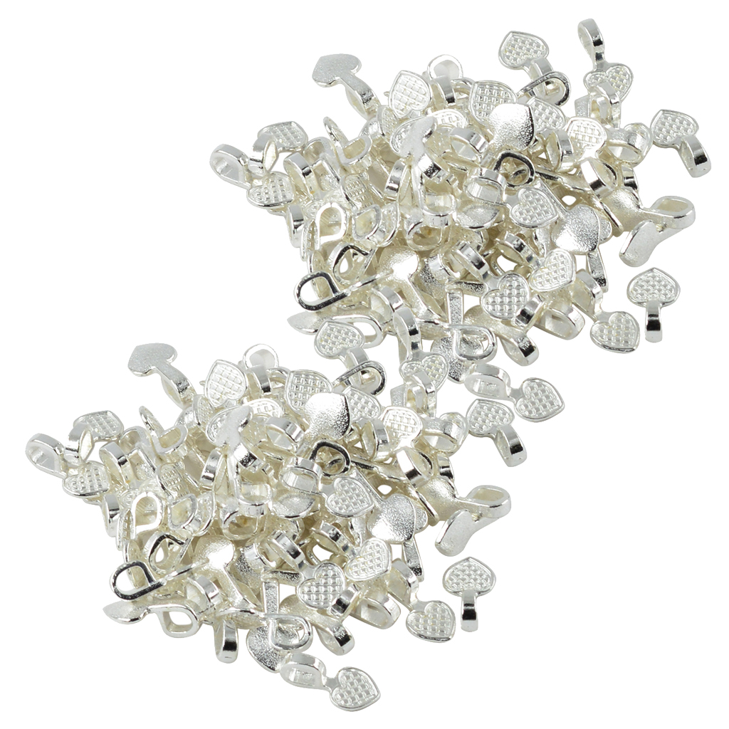 50pcs 8*21mm Glue on Bails Charms Setting For Necklaces Pendant Loop