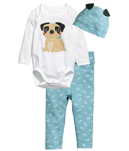2015 New Baby Clothing Set romper pant hat Fashion Baby suit boy girl Clothes infant clothing