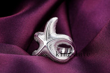 Beautiful Large Starfish 925 Silver Rings New Listing Fashion Jewelry Charm Trend Holiday gifts Free shipping
