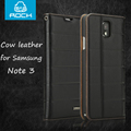 Original ROCK Elite Genuine leather real cow leather case for Samsung Galaxy Note 3 N9000 Note3