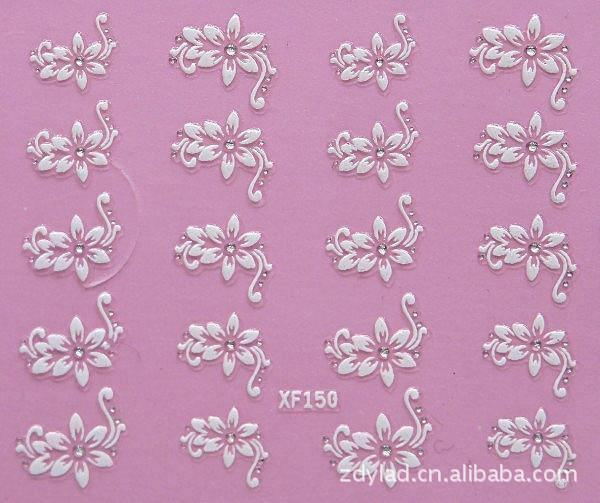 Image of 3D flower design Water Transfer Nails Art Sticker decals lady women manicure tools Nail Wraps Decals wholesale XF150