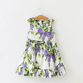 Baby Girls Flower Dresses Summer 2017 Baby Flower Vest Princess Dresses Sleeveless A Line Floral Kids