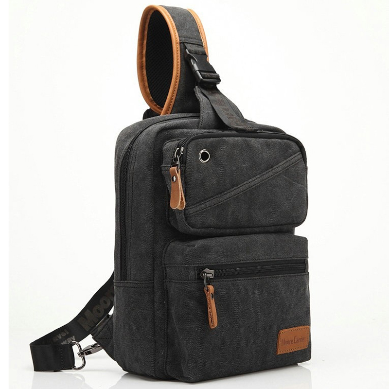 2016 New Backpack Men Europe Design Student Men&#39;s Travel Bag Canvas Backpack One Shoulder Chest ...