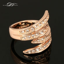 Love Angle s Wings Rhinestone Finger Rings 18K Rose Gold Plated Fashion Brand CZ Diamond Jewelry