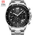 HOT 2016 LUXURY Men Business Top Brand Silver Steel Quartz Watch Chronograph Luminous Date Clock Men