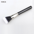RANCAI 1pcs Powder Brush Full Size Skin Care Black Duo Fiber Stippling Brush Make Up Tools