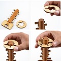 Free Shipping Bamboo Unlock Key Adult Educational Toys kids Intelligence Preschool Toy for Kids Children Adult