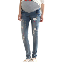2015 Autumn New Maternity Jeans High Quality Trousers For Pregnant Women Elastic Waist Pants Plus Size