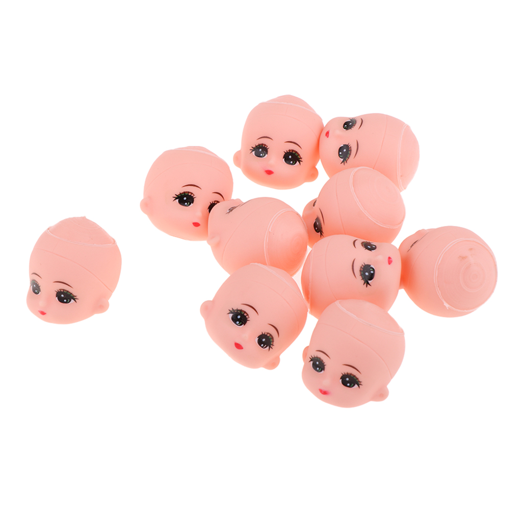 10 Stück Baby Köpfe Form Glatze Sculpt Für Miniatur Puppe 