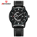 LONGBO Men Business Geniune Leather Watch Militarty Sports Waterproof Quartz Watch Calendar Wristwatch Relogio Masculino 80203