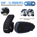 Remote Control V8 BT Interphone FM NFC Bluetooth Motorcycle Intercom Interphone 1200M Intercomunicador Headset For 5