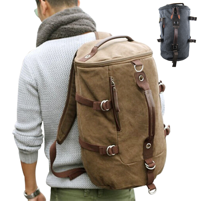 Large capacity man travel bag outdoor mountaineering backpack men bags hiking camping canvas bucket shoulder bag