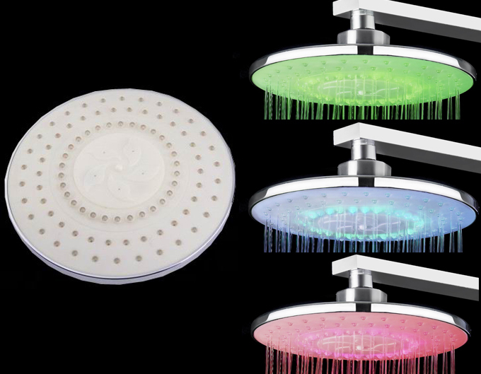 Led shower heads chuveiro ducha rain ABS shower 3 Color Changing Rain LED Shower Head douche banheiro torneira led head shower