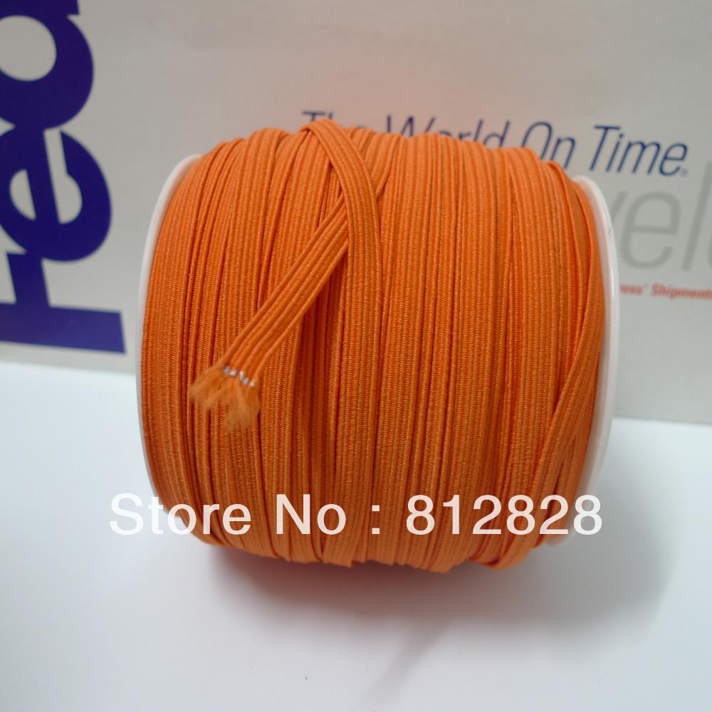 50 Meters 1/4\'\' 6mm #21 Orange Colored Skinny Elas...