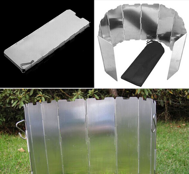 Image of Good deal 10 plates Fold Camping Cooker Gas Stove Wind Shield Screen Foldable Outdoor