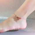 Top Quality 18KGP Rose Gold Plated Titanium Steel Ancient Coins Anklet Fashion Brand Jewelry for Women