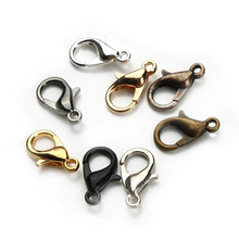 10mm 501 Free shipping 100pcs/lot Jewelry Findings,Alloy bronze/gold/rose gold/gunblack/rhodium/silver Lobster claw clasp