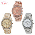 Yoner diamond watch womens Limited Edition Rose Gold Quartz Watch Women Silver Wristwatches Stainless Steel Band