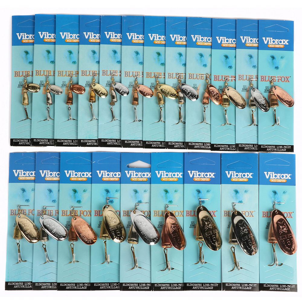 Image of Blue Fox 5pcs Spinner Bait 3g - 18g Metal Spoon Fishing Lure with VMC Hook Spinnerbait VIB Wobblers