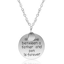 I Love You Father Necklaces Pendants Wholesale,Zinc Alloy Heart Shape Love Dad and Son Necklace Jewelry Father’s day gift