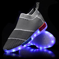 7 Colors Luminous Shoes Fluorescent Kids Sneakers USB LED Glow Shoe Light UP Shoes for Adults