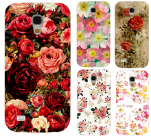 2014 Freeshipping Colorful Brilliant Rose Peony Flowers Background phone case cover skin Shell for Samsung galaxy S4 mini I9190