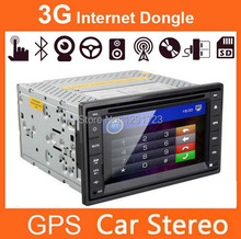 3G Internet Dongle Modem +GPS SD Map Included Car DVD Player 2 Din Car Radio Stereo Head unit Touchscreen Bluetooth Car Kit TV